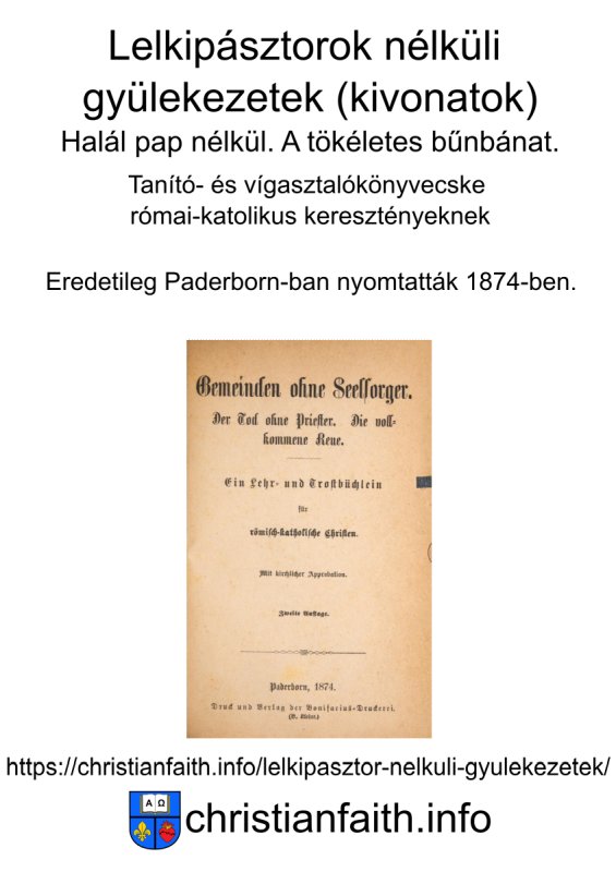 A Gemeinden ohne Seelsorger magyar fordításának fedője