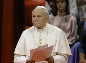 Screenshot of Wojtyla holding a speech, https://www.youtube.com/watch?v=VZyfXHyqn0s