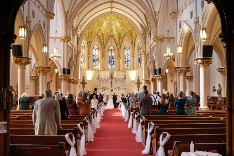 Pixabay image of a wedding ceremony in a Catholic church