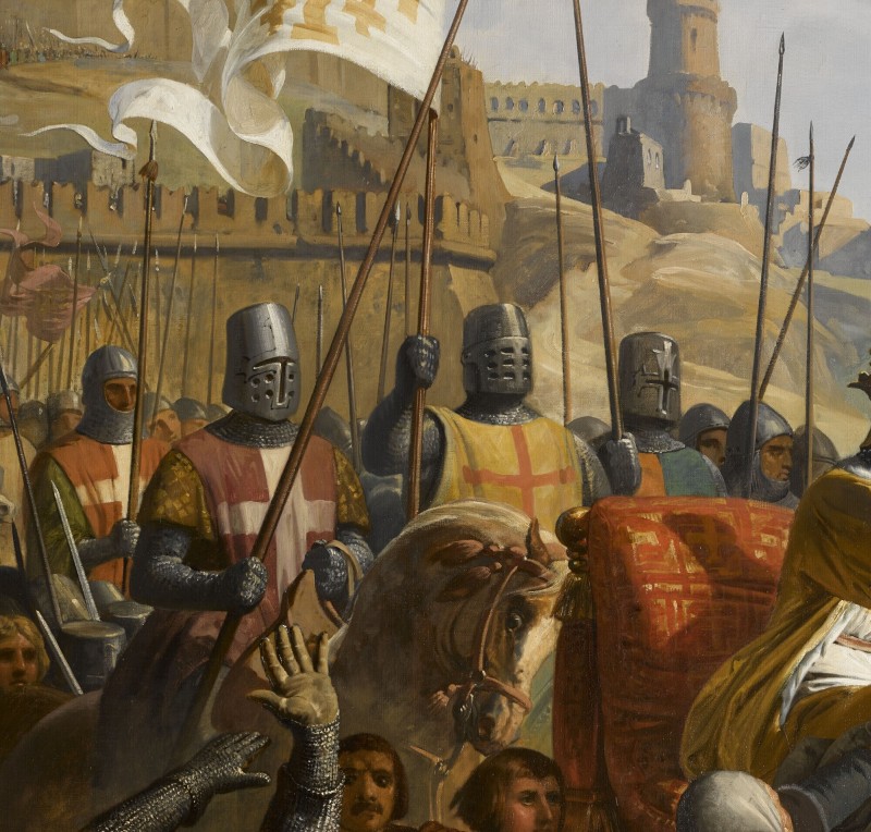 Detail of a painting about the Battle of Ascalon by Charles-Philippe Larivière, PD, Wikimedia